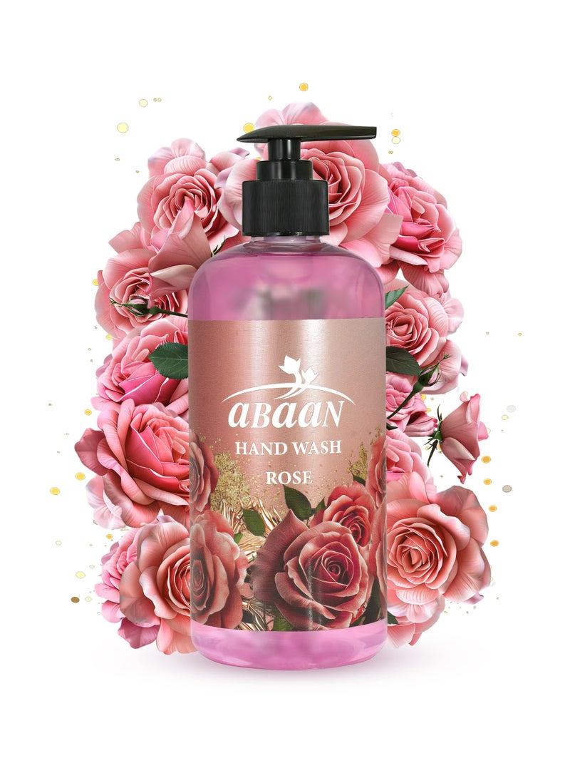 ABAAN - Hand Wash Rose, 500ml (Pack of 2) | Hand Wash with Sweet Floral Scent | Liquid Hand Wash | Made in UAE - Image 2
