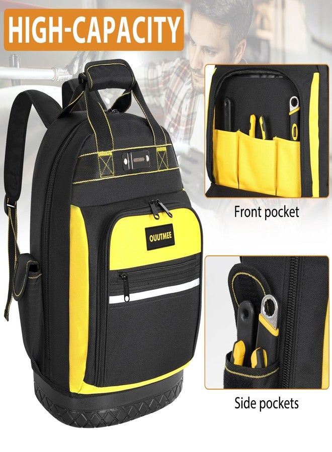 OUUTMEE Tool Backpack, Tools Bag with Multi-Use Pockets, Waterproof Tool Bag with Padded Shoulder, Back, and Waist Straps - Image 2