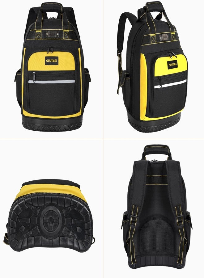 OUUTMEE Tool Backpack, Tools Bag with Multi-Use Pockets, Waterproof Tool Bag with Padded Shoulder, Back, and Waist Straps - Image 4