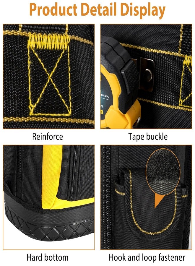 OUUTMEE Tool Backpack, Tools Bag with Multi-Use Pockets, Waterproof Tool Bag with Padded Shoulder, Back, and Waist Straps - Image 3