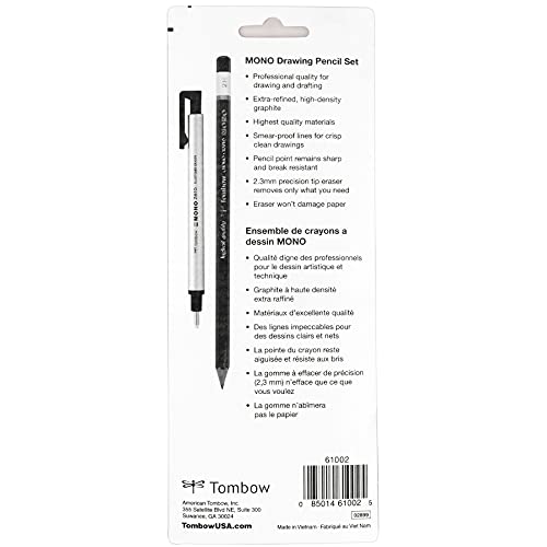 Tombow 61002 Mono Drawing Pencil, Combo Pack with Zero Eraser, Graphite 6-Pack, Black, 0.5mm - Image 4