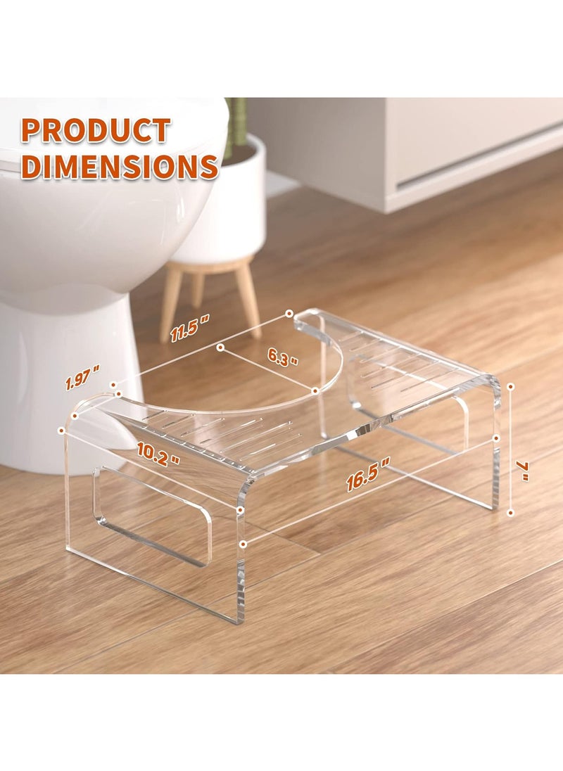 Generic - 7 Inches Acrylic Toilet Stool, Clear Bathroom Stool for Adults, Modern Design Non-Slip Stool, Strong Load-Bearing, Blends Seamlessly Into Any Bathroom - Image 1