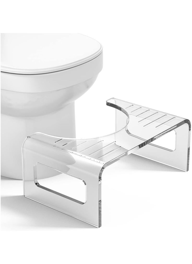 Generic - 7 Inches Acrylic Toilet Stool, Clear Bathroom Stool for Adults, Modern Design Non-Slip Stool, Strong Load-Bearing, Blends Seamlessly Into Any Bathroom - Image 1