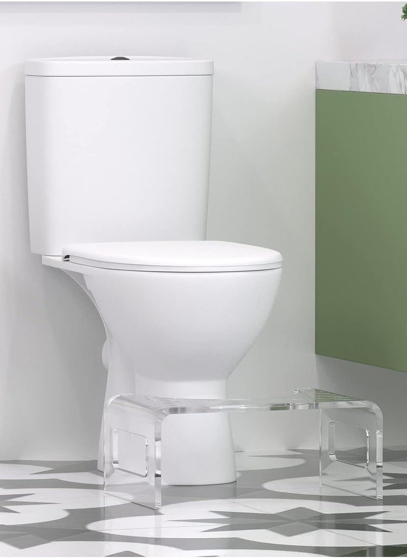 Generic - 7 Inches Acrylic Toilet Stool, Clear Bathroom Stool for Adults, Modern Design Non-Slip Stool, Strong Load-Bearing, Blends Seamlessly Into Any Bathroom - Image 1
