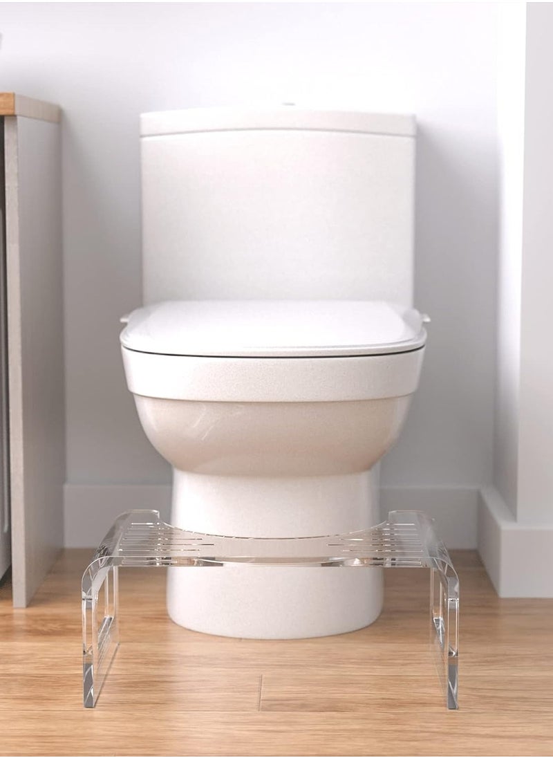 Generic - 7 Inches Acrylic Toilet Stool, Clear Bathroom Stool for Adults, Modern Design Non-Slip Stool, Strong Load-Bearing, Blends Seamlessly Into Any Bathroom - Image 1