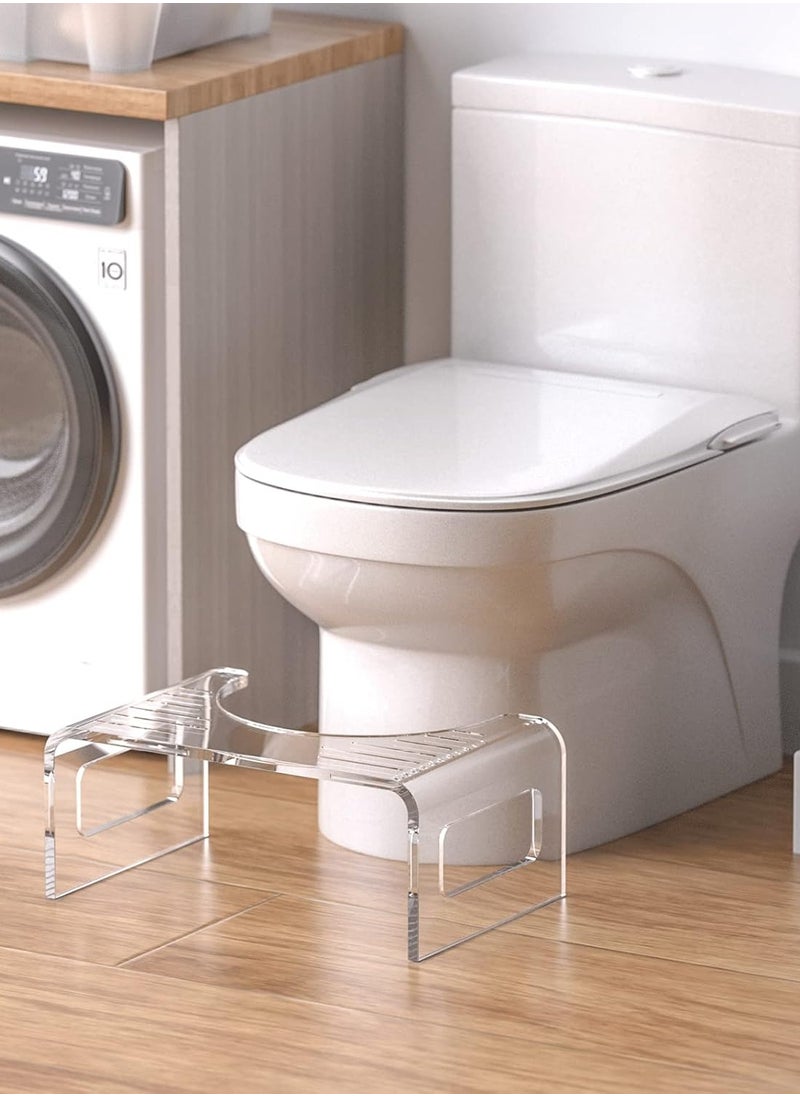 Generic - 7 Inches Acrylic Toilet Stool, Clear Bathroom Stool for Adults, Modern Design Non-Slip Stool, Strong Load-Bearing, Blends Seamlessly Into Any Bathroom - Image 1