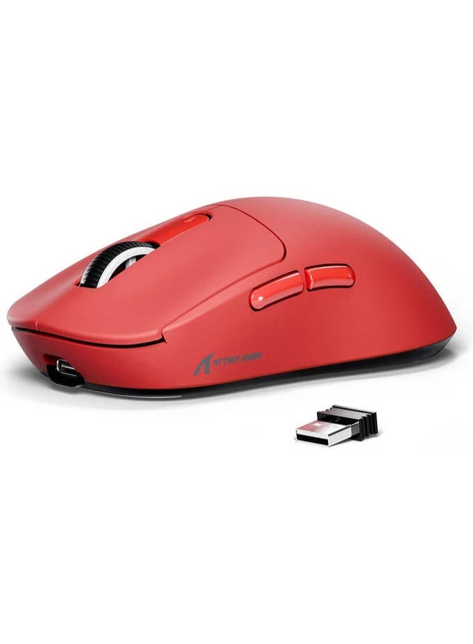 ATTACK SHARK X3 Wireless Gaming Mouse, Red - Image 1