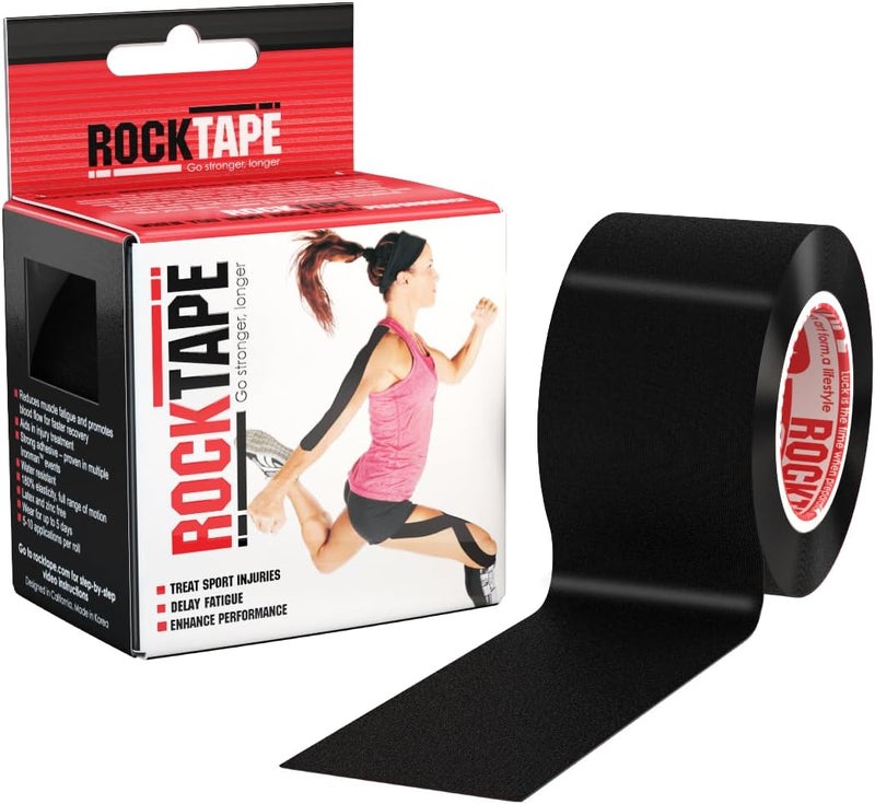 ROCKTAPE شريط كينيسيوجي غير مقصوص للرجال والنساء من روكتايب - شريط رياضي مرن للعلاج لدعم الكتف والكاحل والمرفق والمعصم والدعامات السفلية والركبة - Image 1