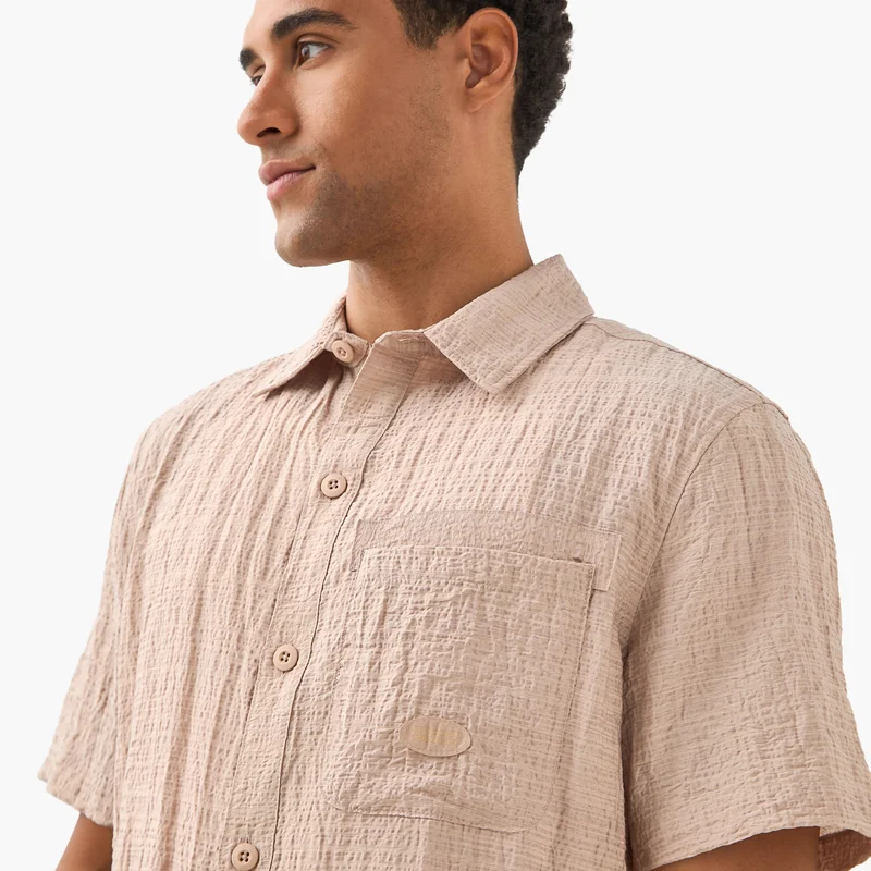 Lee Cooper Lee Cooper Textured Shirt with Front Pocket