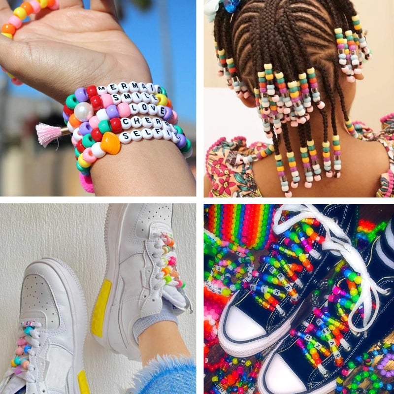 QUEFE 2350pcs, 64 Colors, Pony Beads for Bracelet Making Kit, Rainbow Kandi Beads Friendship Bracelet Kit, Letter Beads and Elastic Strings for Bracelet Necklace Making, Craft Gifts Set for Girls - Image 4
