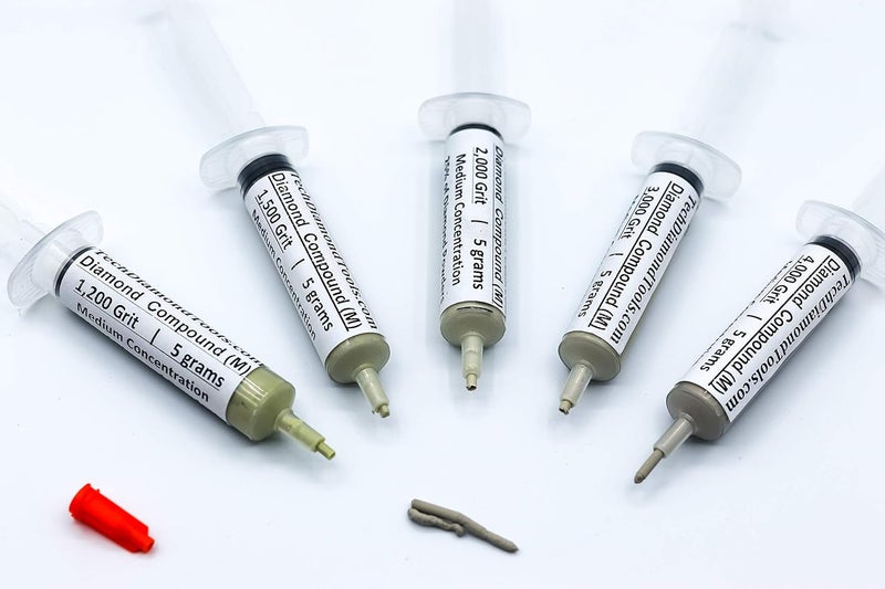 TechDiamondTools Diamond Polishing Compound Kit of 5 Polishing Paste USA Made 1200 1500 2000 3000 4000 Grit for Marble Glass Metal Rock Jewelry Resin Silver with 25% of Diamond Powder - Image 2