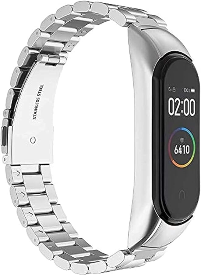 Stainless Steel Watch Strap Replacement Compatible with Xiaomi Mi Band 3/4