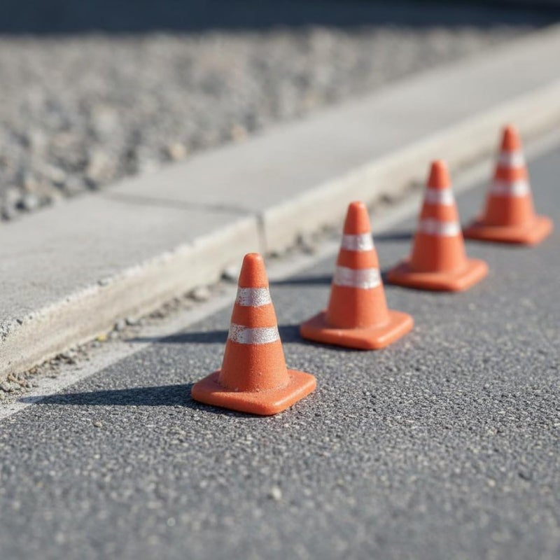 predolo 1/64 Scale Road Cone Detailed Miniature Traffic Cone Realistic Weathered Finish Small Pylon for Hobbyists, Sand Table Scenes, Dioramas, Orange - Image 2