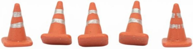 predolo 1/64 Scale Road Cone Detailed Miniature Traffic Cone Realistic Weathered Finish Small Pylon for Hobbyists, Sand Table Scenes, Dioramas, Orange - Image 1