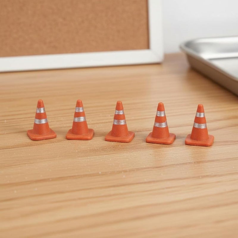predolo 1/64 Scale Road Cone Detailed Miniature Traffic Cone Realistic Weathered Finish Small Pylon for Hobbyists, Sand Table Scenes, Dioramas, Orange - Image 4