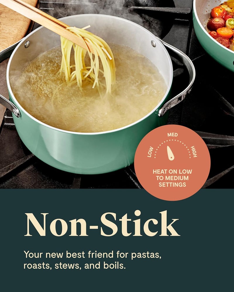 Caraway Nonstick Ceramic Dutch Oven Pot with Lid 65 qt 105  Non Toxic PTFE  PFOA Free  Oven Safe  Compatible with All Stovetops Gas Electric  Induction  Marigold - Image 4