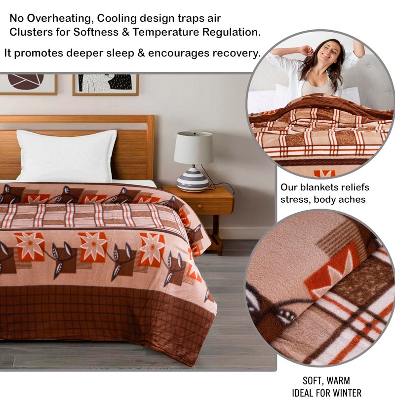 CHANDRAVATI Single Bed ||60x90||Fleece|| Quilt Cover/Duvet Cover/Rajai Cover/Blanket Cover for Winters (DC-Brown, 60x90) - Image 2