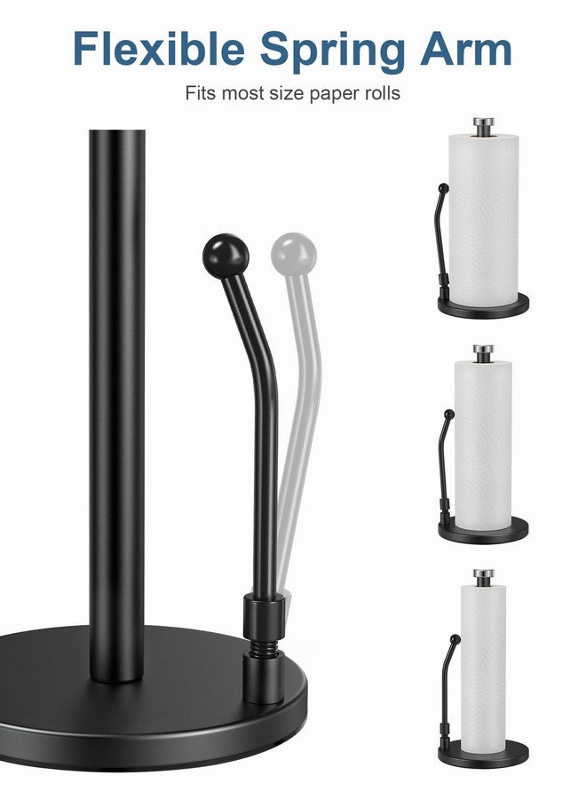 SMARTAKE SMARTAKE Paper Towel Holder, Stainless Steel Standing Paper Towel Organizer Roll Dispenser for Kitchen Countertop Home Dining Table, Black  - Image 4