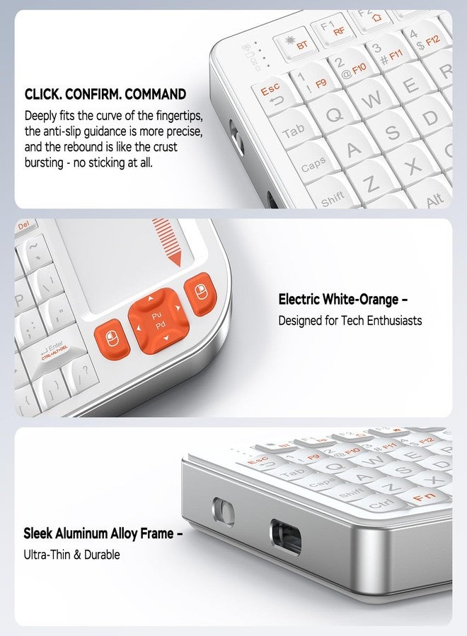 Miritz Mini Keyboard with Touchpad, Mini Bluetooth Keyboard- Portable, Rechargeable, and Compatible with iPad, Mac, Windows & Android. Ideal for Travel, Office, and Home Use (White) - Image 2