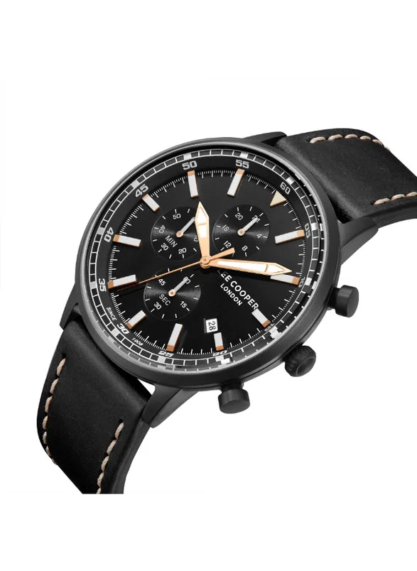 Lee Cooper Lee Cooper LC07943.651 Men's Multi Function Display Watch & Leather Strap Black
