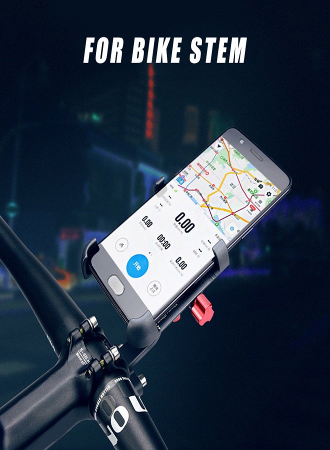 Promend Bike Stem Phone Mount Aluminum Alloy 360° Rotation MTB Bike Road Bicycle Stem Phone Holder - Image 4