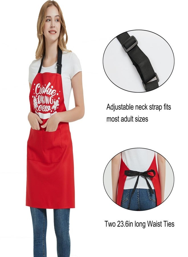 POTALKFREE Christmas Aprons for Women with Pockets, Holiday Aprons for Women Men Baking Cooking Kitchen, Baker Gifts for Xmas Mom Wife Dad Husband Friends - Image 5