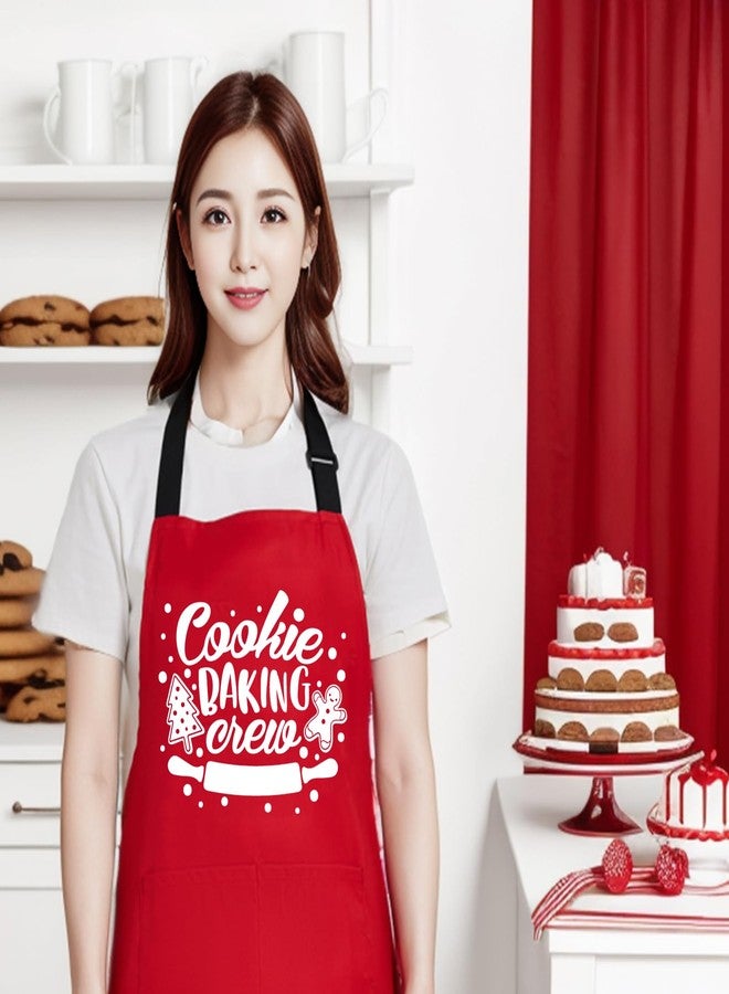 POTALKFREE Christmas Aprons for Women with Pockets, Holiday Aprons for Women Men Baking Cooking Kitchen, Baker Gifts for Xmas Mom Wife Dad Husband Friends - Image 3