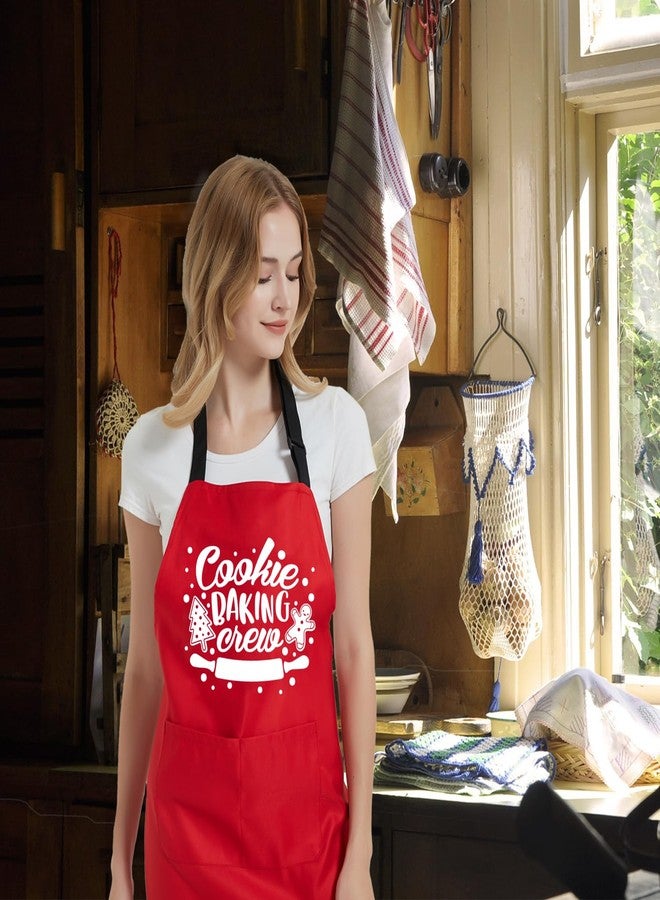 POTALKFREE Christmas Aprons for Women with Pockets, Holiday Aprons for Women Men Baking Cooking Kitchen, Baker Gifts for Xmas Mom Wife Dad Husband Friends - Image 4