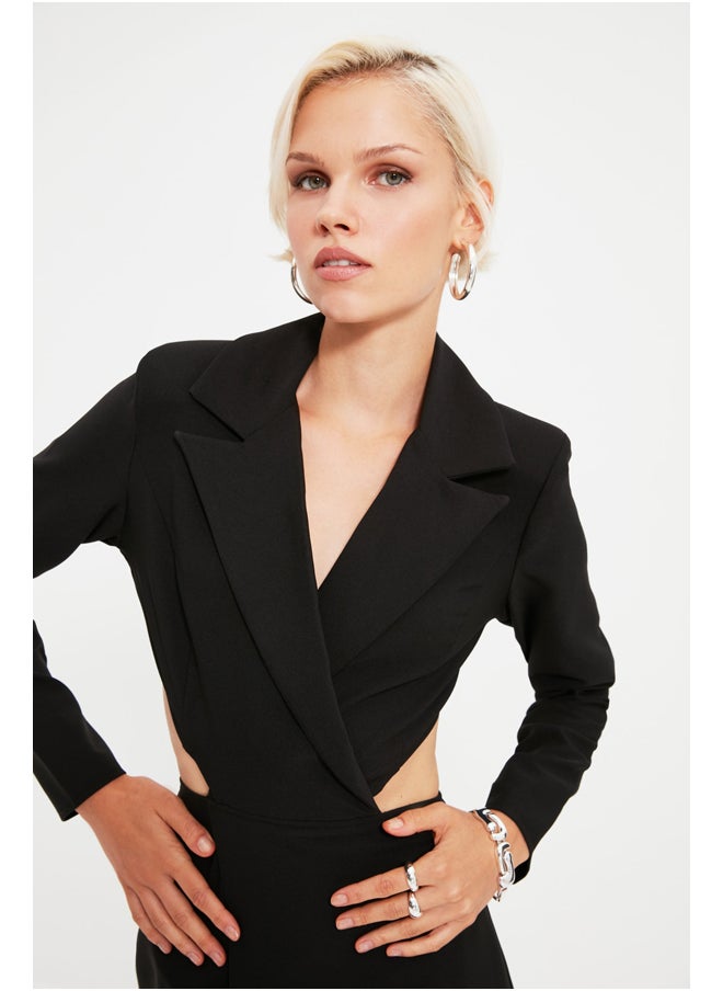 trendyol - Black Jacket Collar Dress - Image 1