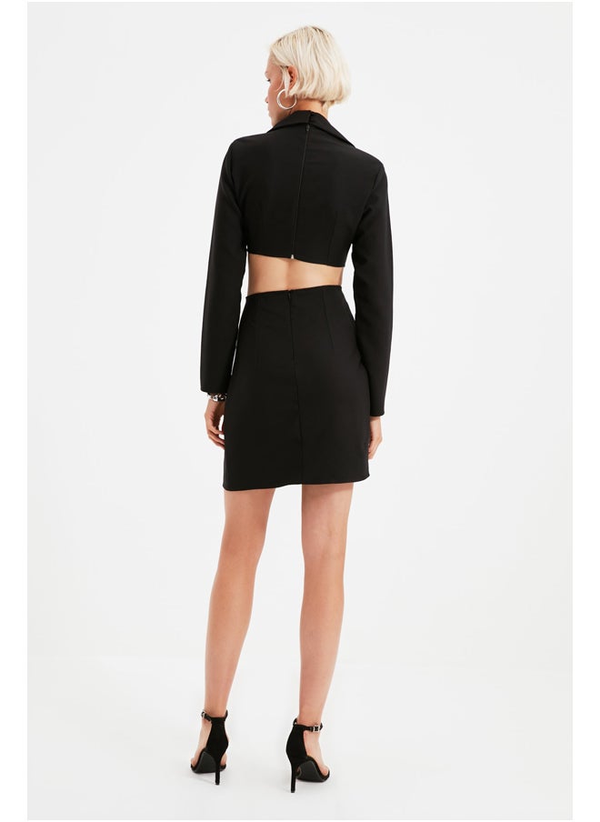 trendyol - Black Jacket Collar Dress - Image 1