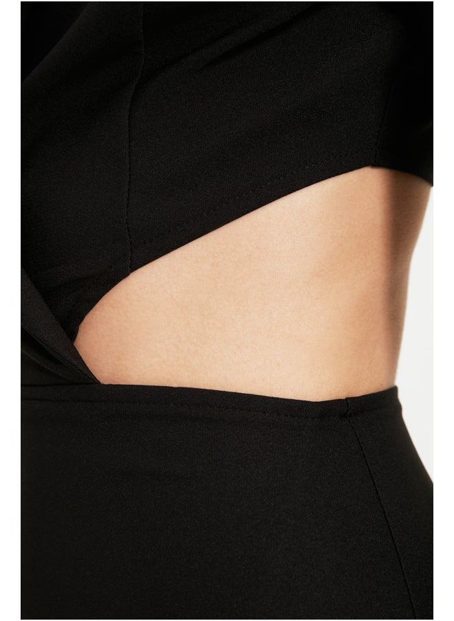 trendyol - Black Jacket Collar Dress - Image 1