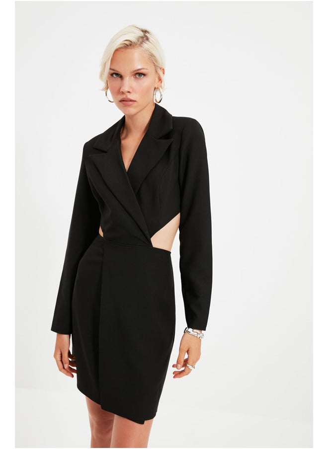 trendyol - Black Jacket Collar Dress - Image 1