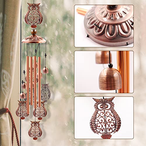 Ukulork Wind Chimes Outdoor Clearance, Ukulork Owl Aluminum Tube Windchime with S Hook,Patio Garden Decor, Housewarming Gift. - Image 4