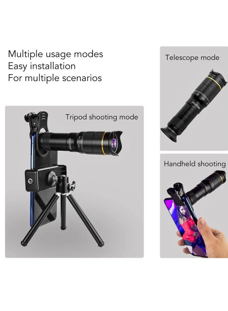 General 32X Zoom Lens with Tripod Cell Phone Telephoto Lens Telescope 0.63X Ultra Wide Angle Lens Large Aperture for Watching Games Concerts Animals  - Image 3