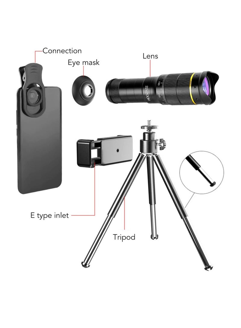 General 32X Zoom Lens with Tripod Cell Phone Telephoto Lens Telescope 0.63X Ultra Wide Angle Lens Large Aperture for Watching Games Concerts Animals  - Image 4