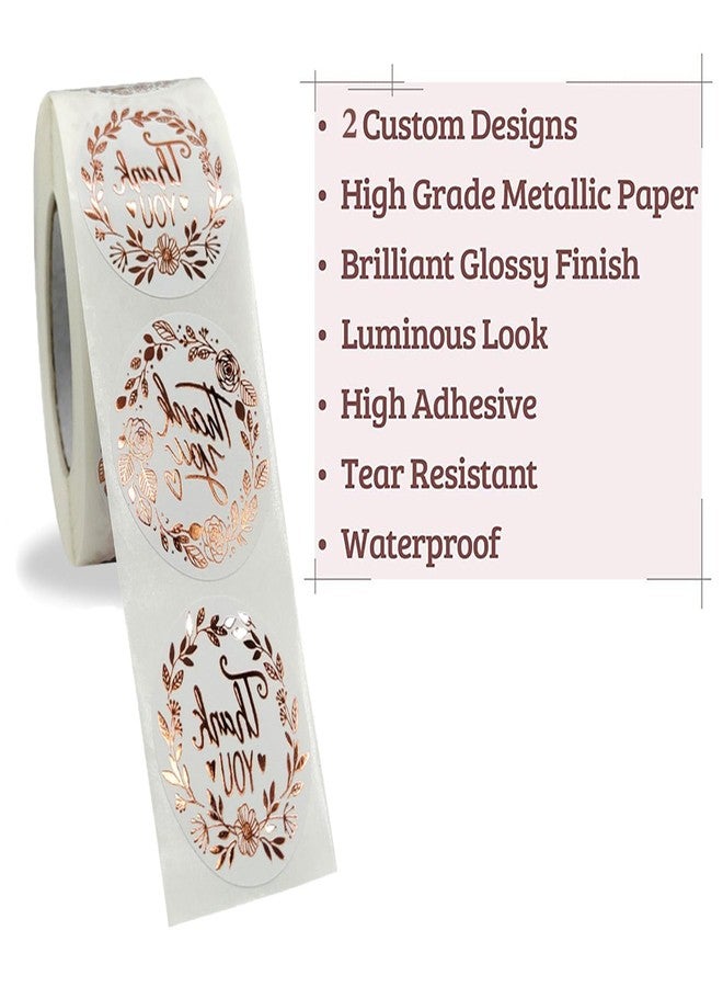 YUISI 500Pcs Round Golden Font Thank You Stickers for Small Business, Vinyl, 1 Roll of 1.5 x 1.5 Inch Thank You Stickers, Self-Adhesive Gift Packing Materials (Style A) - Image 3