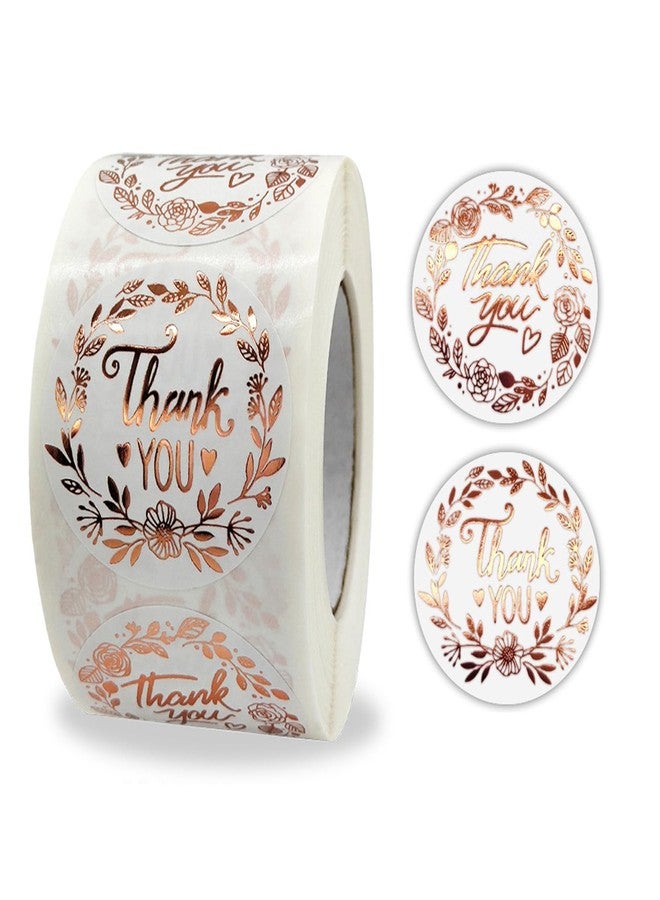 YUISI 500Pcs Round Golden Font Thank You Stickers for Small Business, Vinyl, 1 Roll of 1.5 x 1.5 Inch Thank You Stickers, Self-Adhesive Gift Packing Materials (Style A) - Image 1