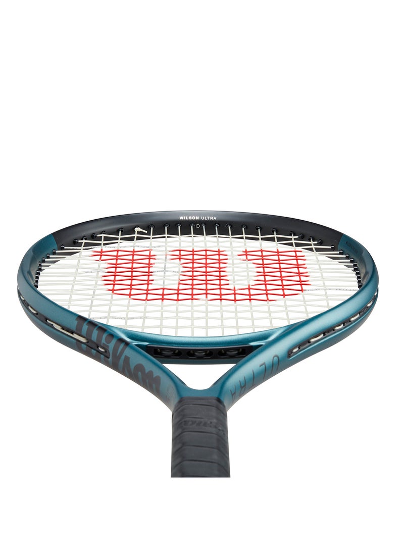 Wilson Ultra 25 V4 Tennis Racket, Head 100, 16x19, Junior Intermediate - Blue/ Black - Image 4