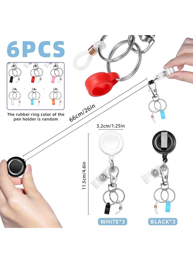 Quantum 6 PCS Pen Holders, Retractable Badge Reel Pen Clip, Nurse ID Badge Holder Lanyard for Office Hospital Accessories - Image 2