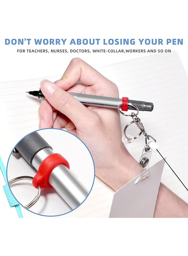 Quantum 6 PCS Pen Holders, Retractable Badge Reel Pen Clip, Nurse ID Badge Holder Lanyard for Office Hospital Accessories - Image 5