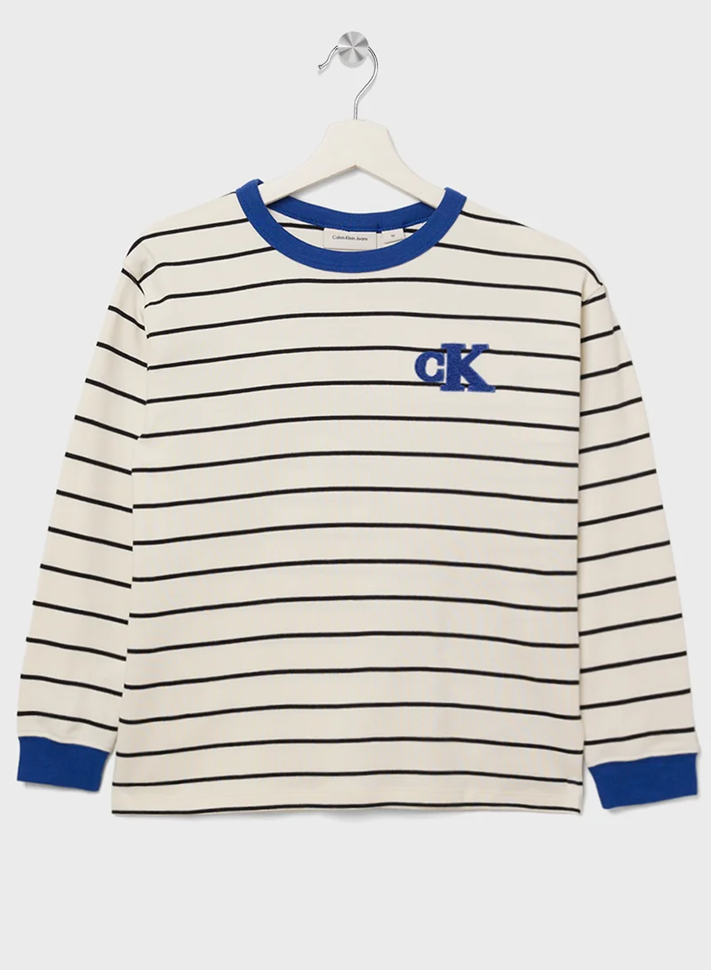 Calvin Klein Jeans Youth Ringer Mono Striped T-Shirt