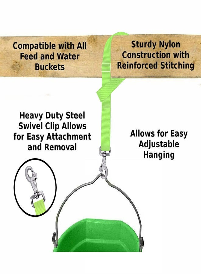 Rosemarie Horse Bucket Strap Hangers,Horse Suppliers Adjustable Nylon Straps up to 700 lbs for Hay Nets, Water Buckets,Hanging-Pratical and Easy Use(4 Pack) (Green) - Image 4