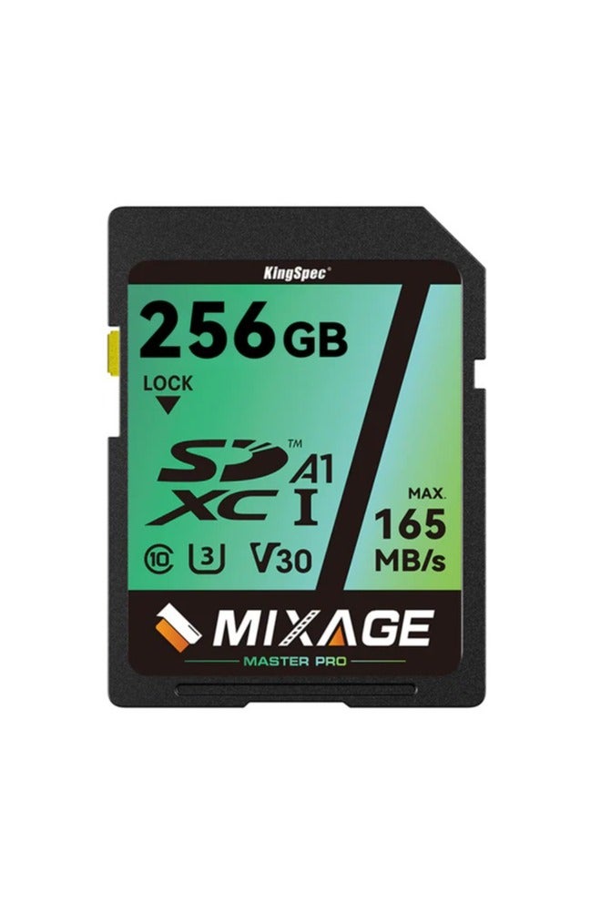 كينجس بيك بطاقة ذاكرة KingSpec Mixage SD سعة 256 جيجابايت من الفئة 10 V30 UHS-II - بطاقة ذاكرة عالية السرعة SDXC سعة 256 جيجابايت لكاميرات 4K/8K وتسجيل الفيديو بطاقة ذاكرة SD فئة 10 V30/ U3 UHS-II - بطاقة ذاكرة عالية السرعة SDXC سعة 256 جيجابايت لكاميرات 4K/8K وتسجيل الفيديو - Image 1