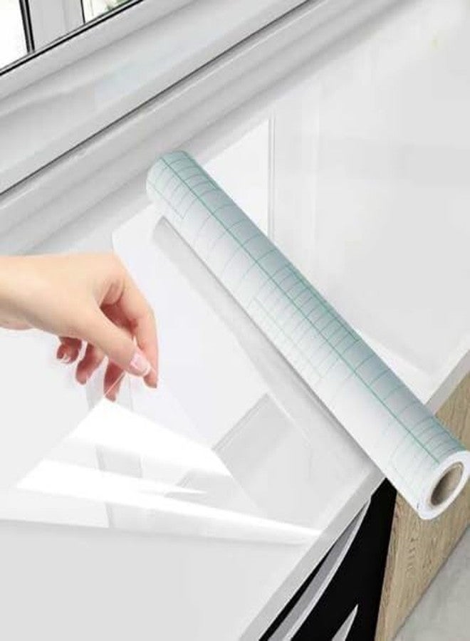 WALLFLY Protective Film Liners Drawers Shelves Kitchen Oil Proof Furniture Film Splash Guard Walls Cover Removable Cabinets Laminate Film | Transparent Glossy Self-Adhesive Sheet (31W x 121.92L) - Image 1