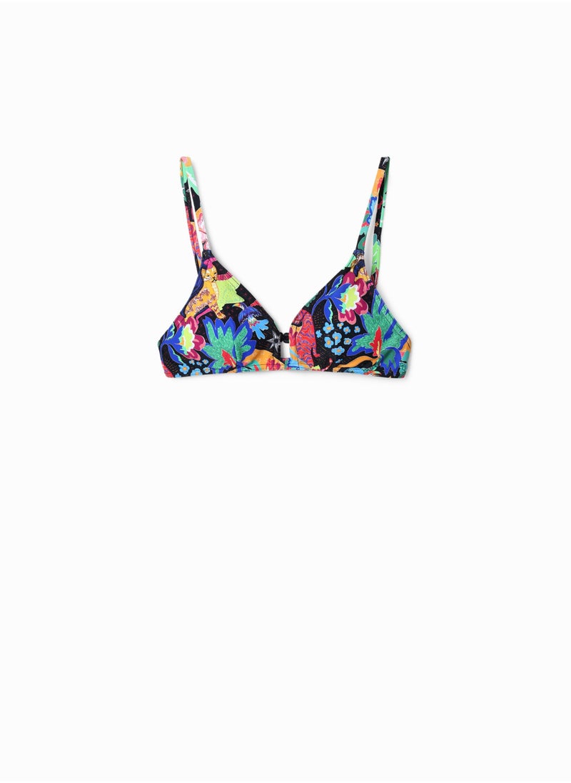DESIGUAL - Jungle design triangle bikini top - Image 1