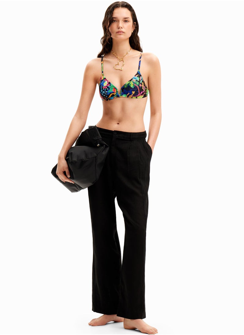 DESIGUAL - Jungle design triangle bikini top - Image 1