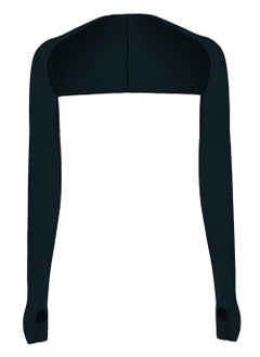 Cooling Shoulder Wrap, Arm Wrap, and Sun Protection Sleeves for Women and Men with Finger Hole for Golfing, Driving, Riding, and Fishing - Black