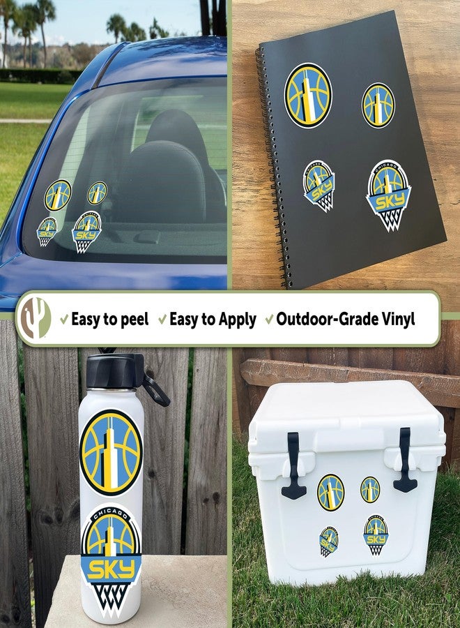 Desert Cactus Chicago Sky Sticker WNBA Women's National Basketball Association Officially Licensed Vinyl Decal Laptop Water Bottle Car Scrapbook 6.65x4.06 Sheet (Type 1-1) - Image 2