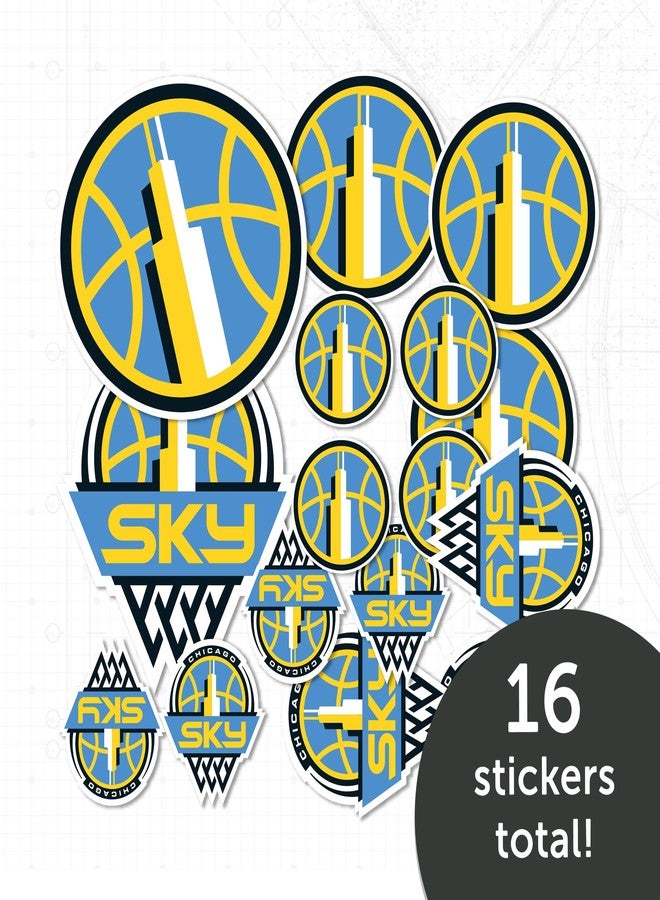 Desert Cactus Chicago Sky Sticker WNBA Women's National Basketball Association Officially Licensed Vinyl Decal Laptop Water Bottle Car Scrapbook 6.65x4.06 Sheet (Type 1-1) - Image 5