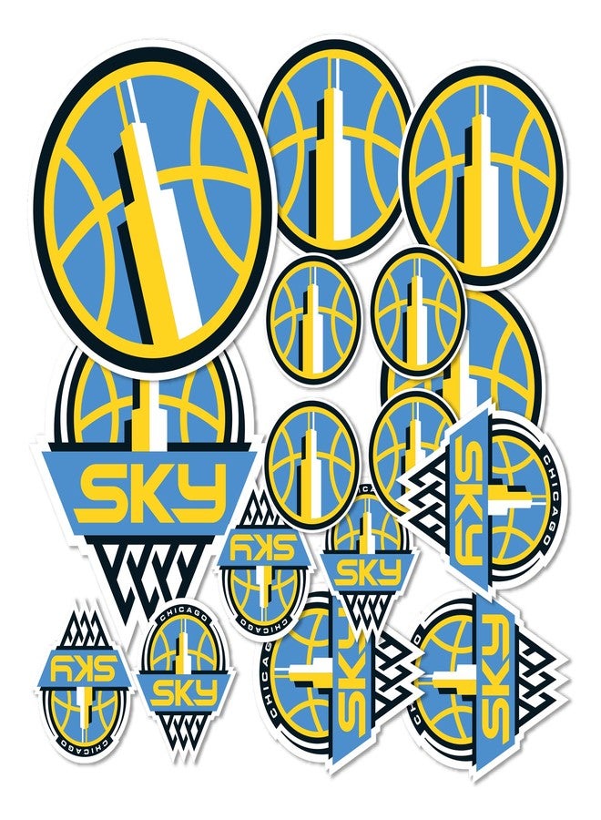 Desert Cactus Chicago Sky Sticker WNBA Women's National Basketball Association Officially Licensed Vinyl Decal Laptop Water Bottle Car Scrapbook 6.65x4.06 Sheet (Type 1-1) - Image 1